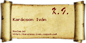 Karácson Iván névjegykártya